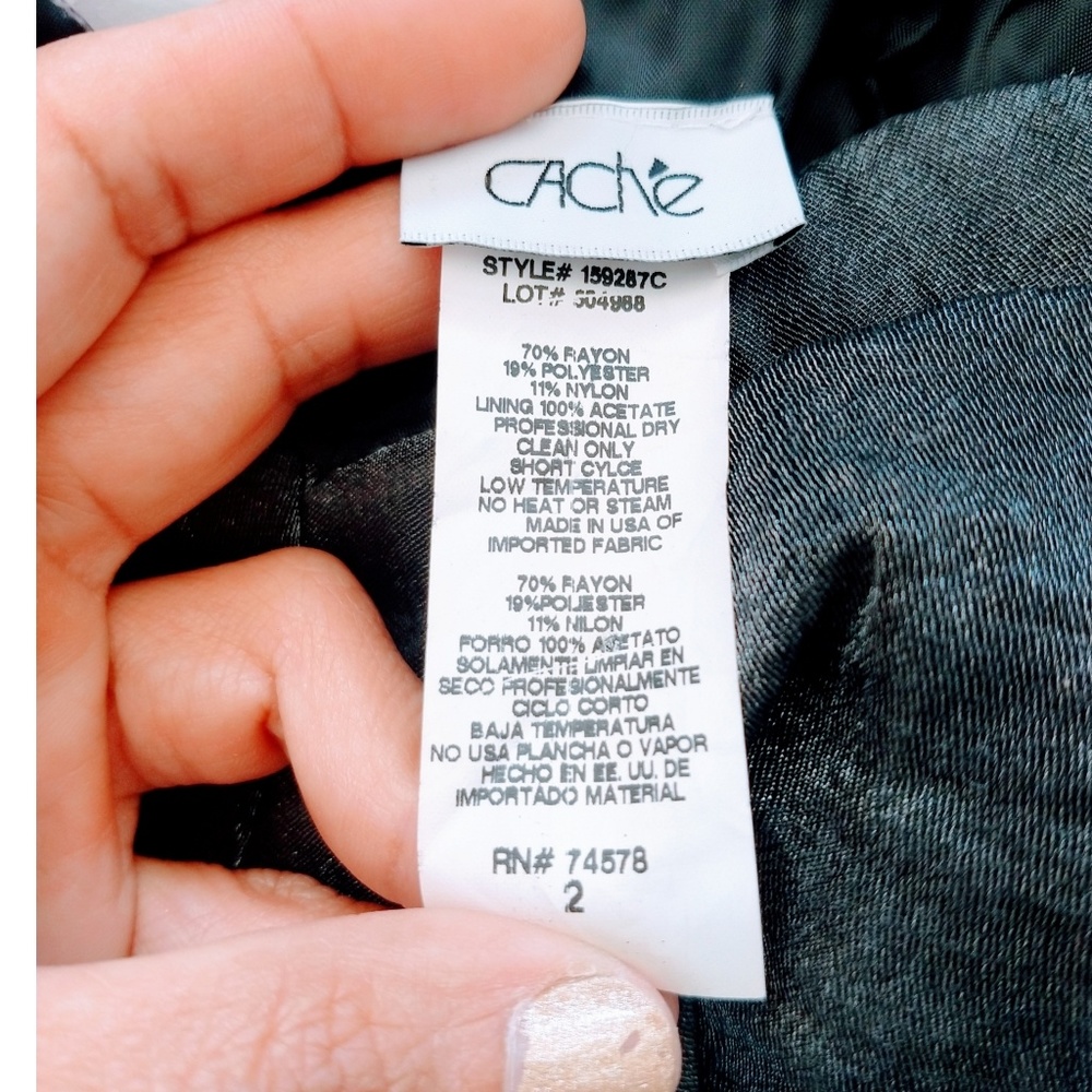 Cachè Gray Metallic Dress Size 2 - Picture 2 of 4
